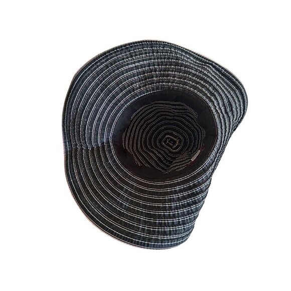 Empire Fashion USA Wide Brim Sun Hat Black & Pink Stripes One Size Fits All 100% - Picture 4 of 5